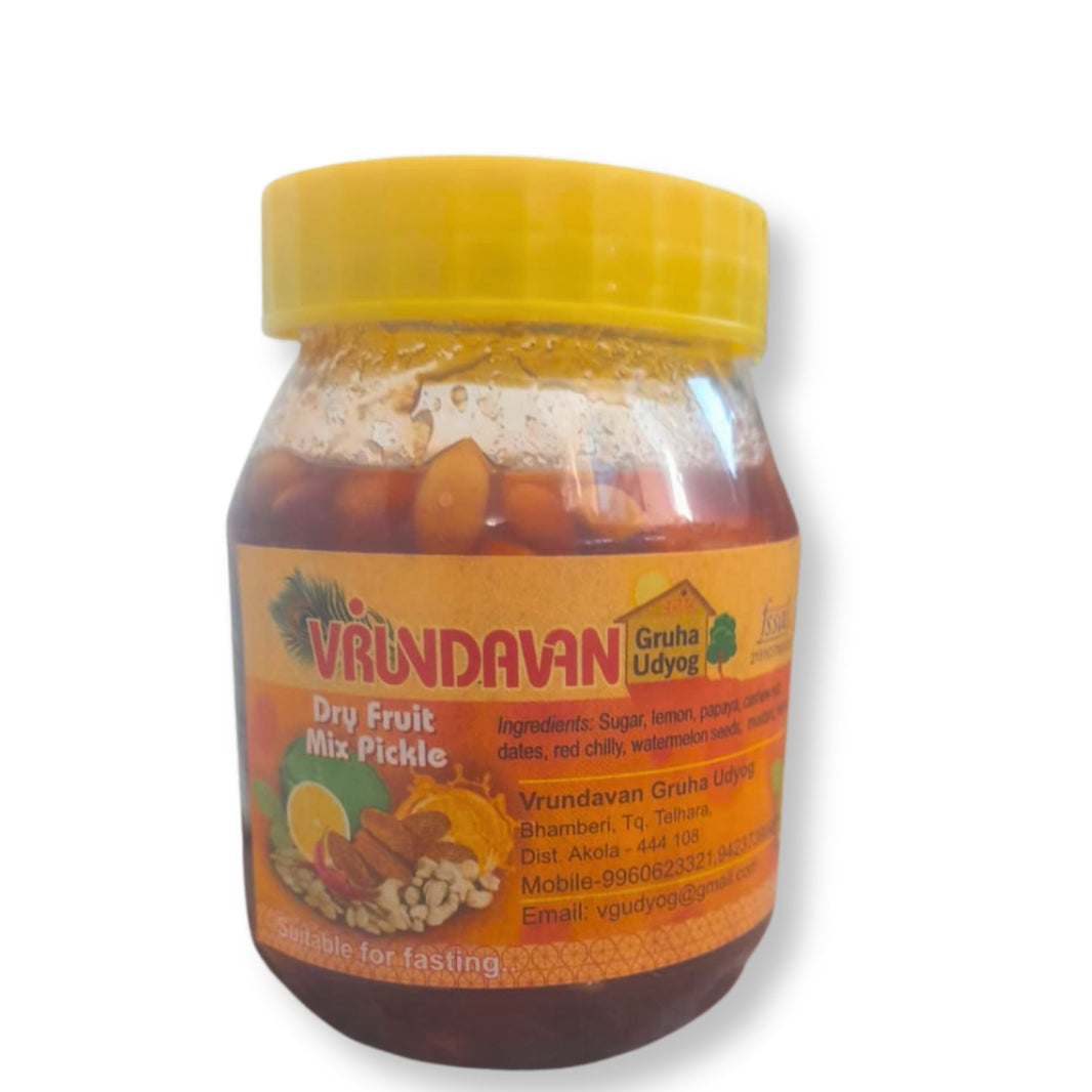 NEW VRUNDAVAN Dry Fruit Pickle, Natural Ingredients, No Artificial Essence, Pack of 250 gms