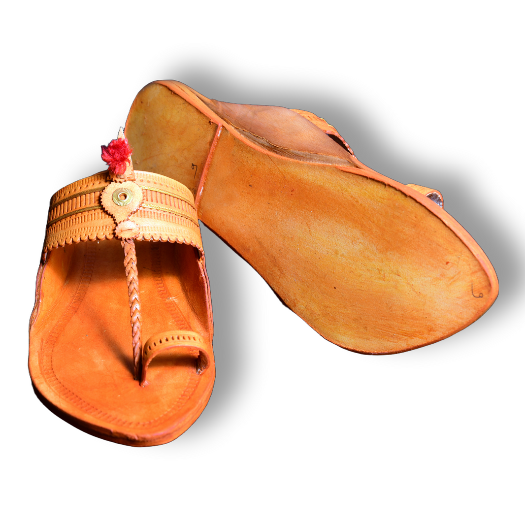 KOLHAPURI CHAPPAL, Kolhapuri, Gents Leather Footwear, Yellow Colour Pack Of 1