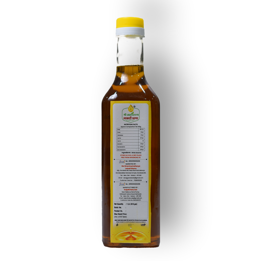 KALPNIL Pure Mustard Oil, wooden Pressed Oil,  Samarth SHG, Natural, Chemical Free, 1000 ml