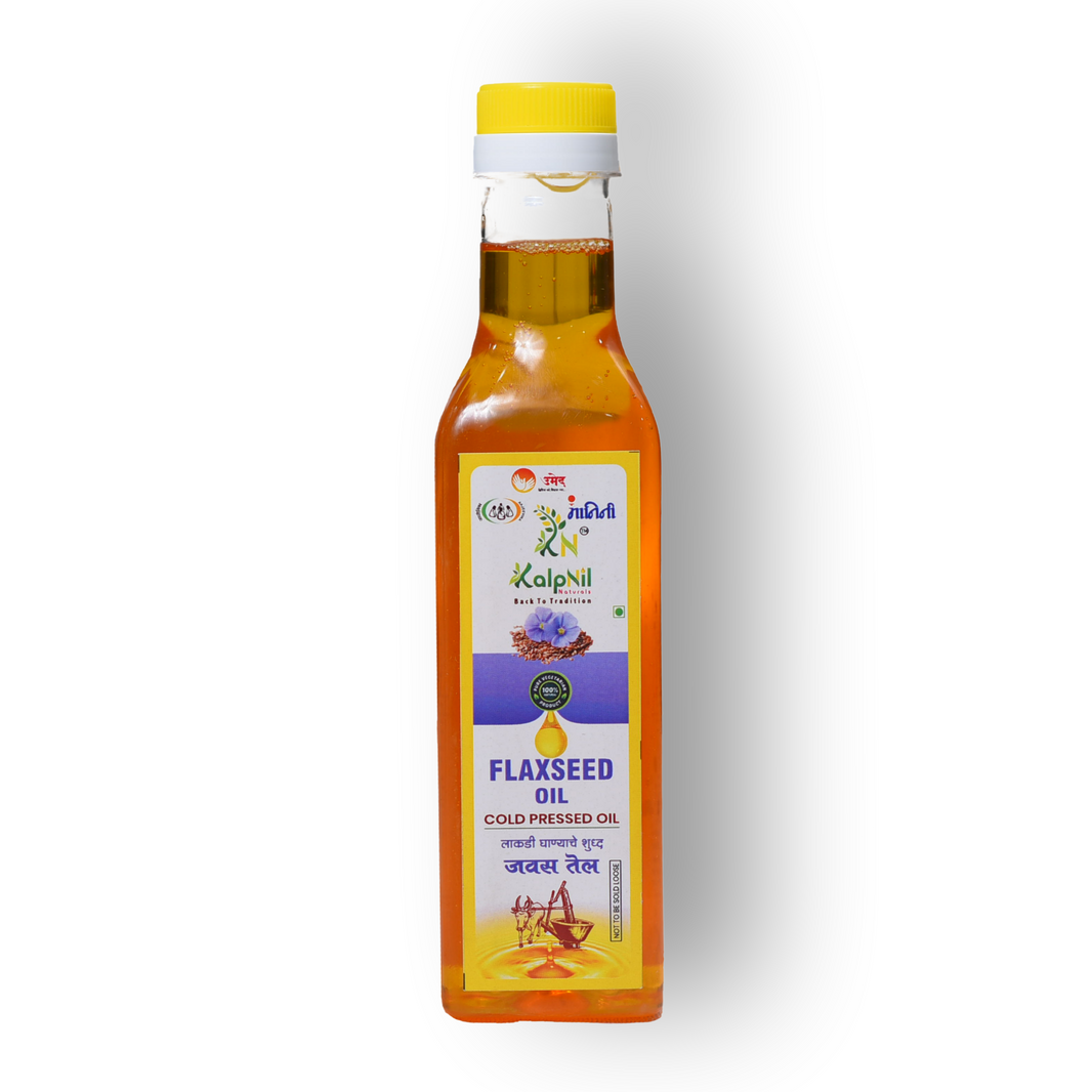 KALPNIL Pure Flaxseed Oil, Jawas Oil, wooden Pressed Oild,  Samarth SHG, Natural, Chemical Free, 500 ml