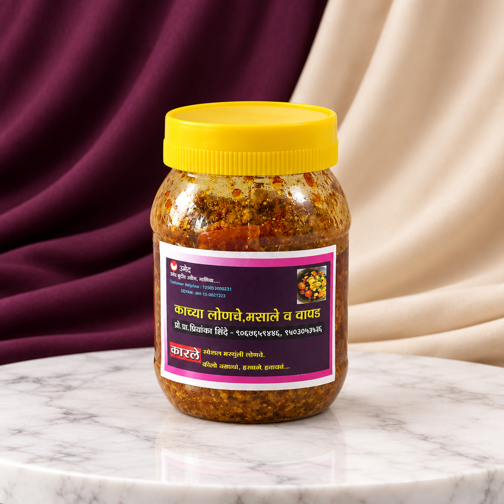 KAVYA Karale Pickle, Made by Natural Ingredients, Vighnaharta SHG No Artificial Flavour, Pack Of 200 GM