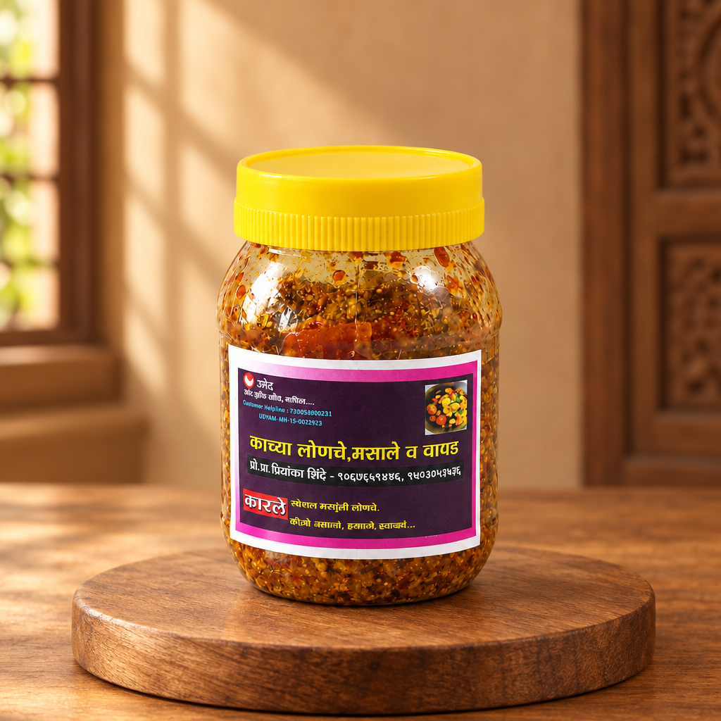 KAVYA Karale Pickle, Made by Natural Ingredients, Vighnaharta SHG No Artificial Flavour, Pack Of 200 GM