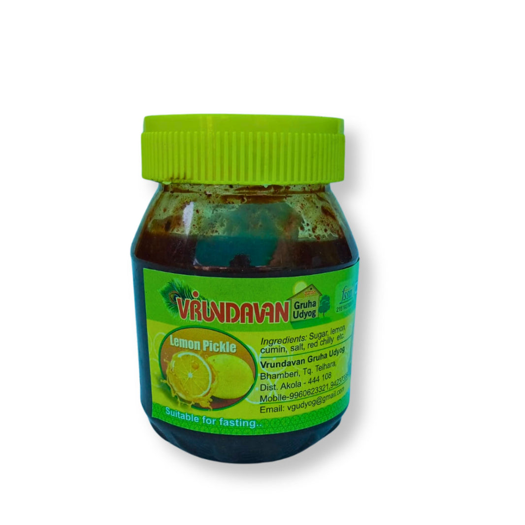 NEW VRUNDAVAN Lemon Pickle, Natural Ingredients, No Artificial Essence, Pack of 500 gms