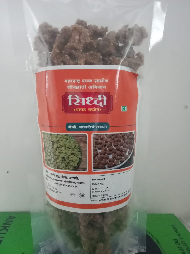 GRAMLOK NATURALS Panchmukhi Methi Bajriche Sandge Pack Of 500gm Traditional Sun Dried Fenugreek Pearl Millet Dumplings Authentic Maharashtrian Ready To Cook Premium Quality