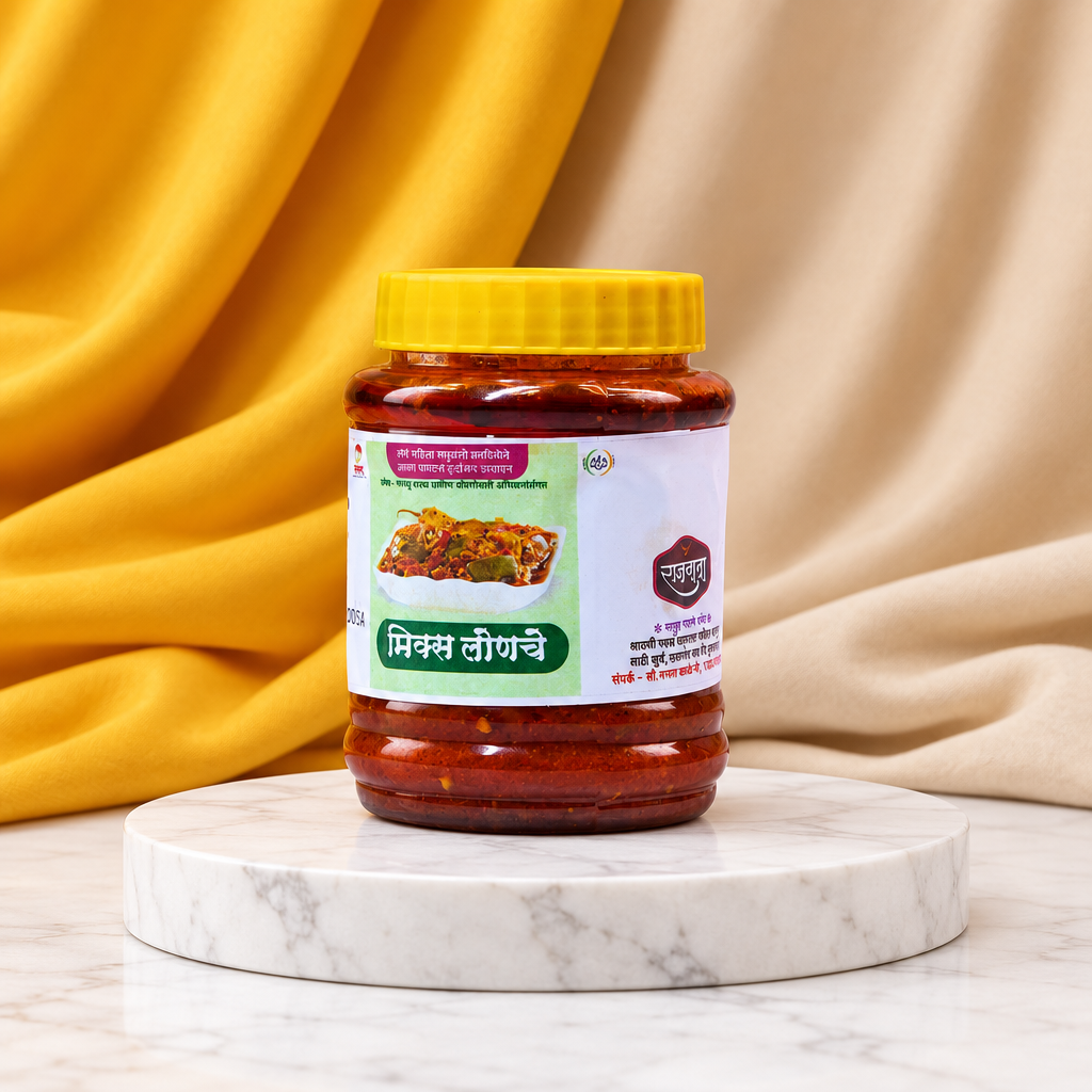 Mix Fruit Pickles, Produced By Women, Shravani SHG, Rajmata Brand, 250 Gm