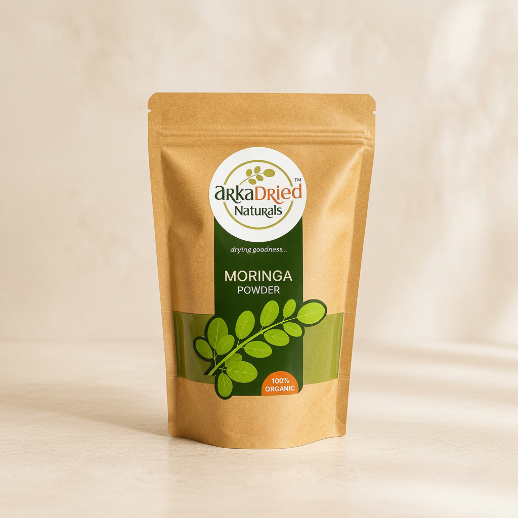 ARKA DRIED NATURALS Moringa Powder Traditional Green Leaf Powder Pack Of 200 gm From Savitri SHG Nevasa Ahilyanagar Maharashtra Natural Household Ingredient Daily Culinary Use