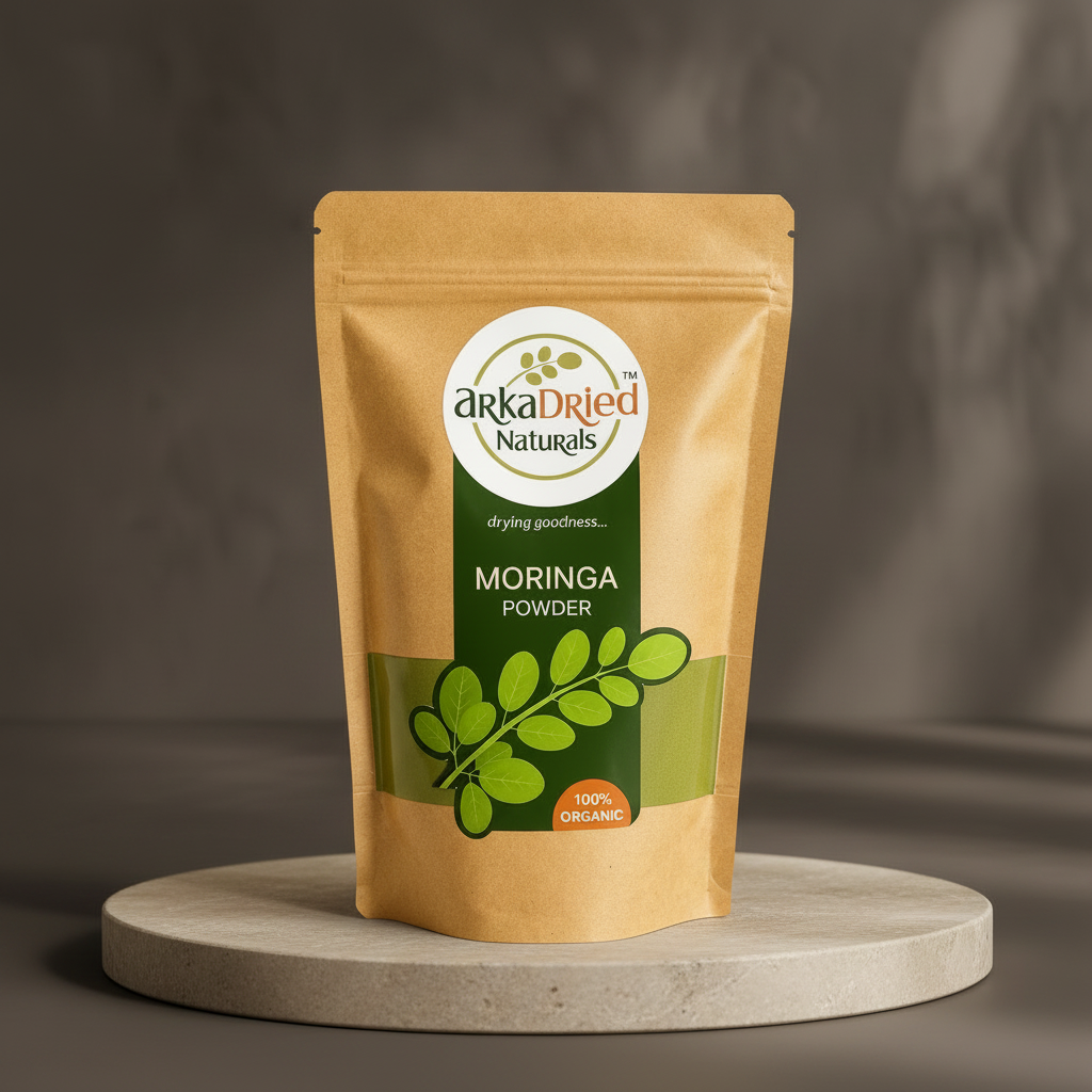 ARKA DRIED NATURALS Moringa Powder Traditional Green Leaf Powder Pack Of 100 gm From Savitri SHG Nevasa Ahilyanagar Maharashtra Natural Herbal Ingredient Daily Household Use
