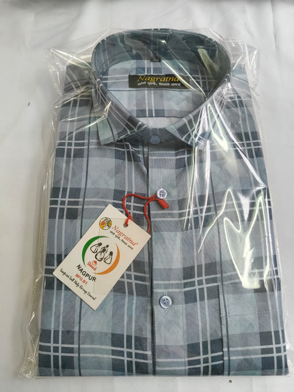 NAGRATNA Shirt, Pure Cotton Sustainable, Natural Local Craftsmanship, Pack of 1