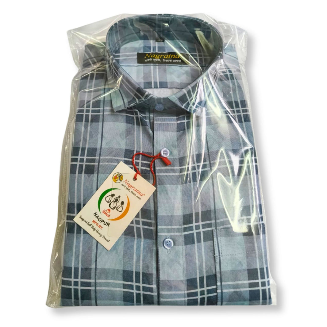 NAGRATNA Shirt, Pure Cotton Sustainable, Natural Local Craftsmanship, Pack of 1