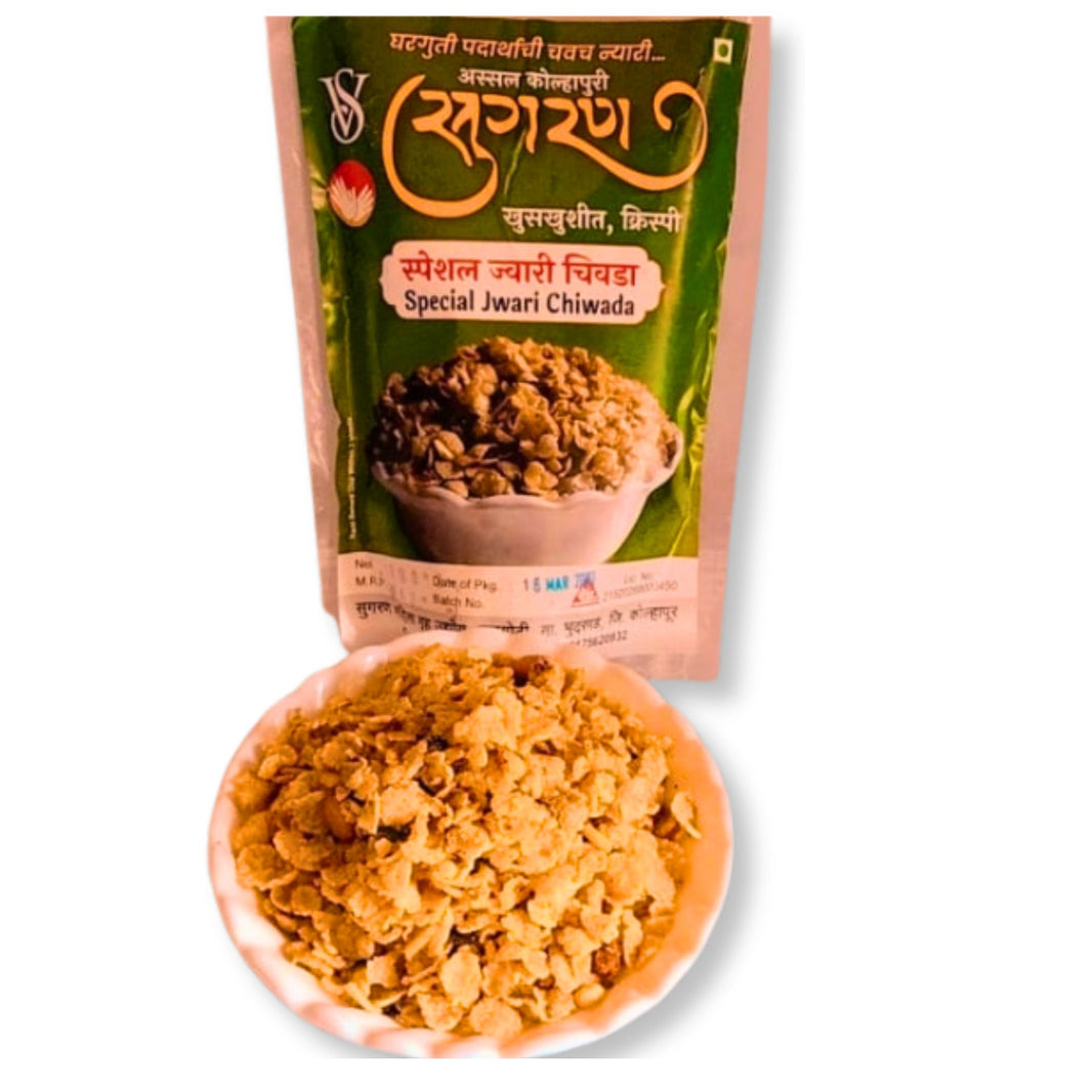 SUGRAN FOODS, Jwari Chiwada, Made By Natural Ingredients, No Artificial, Flavour, Pack of 100 gm