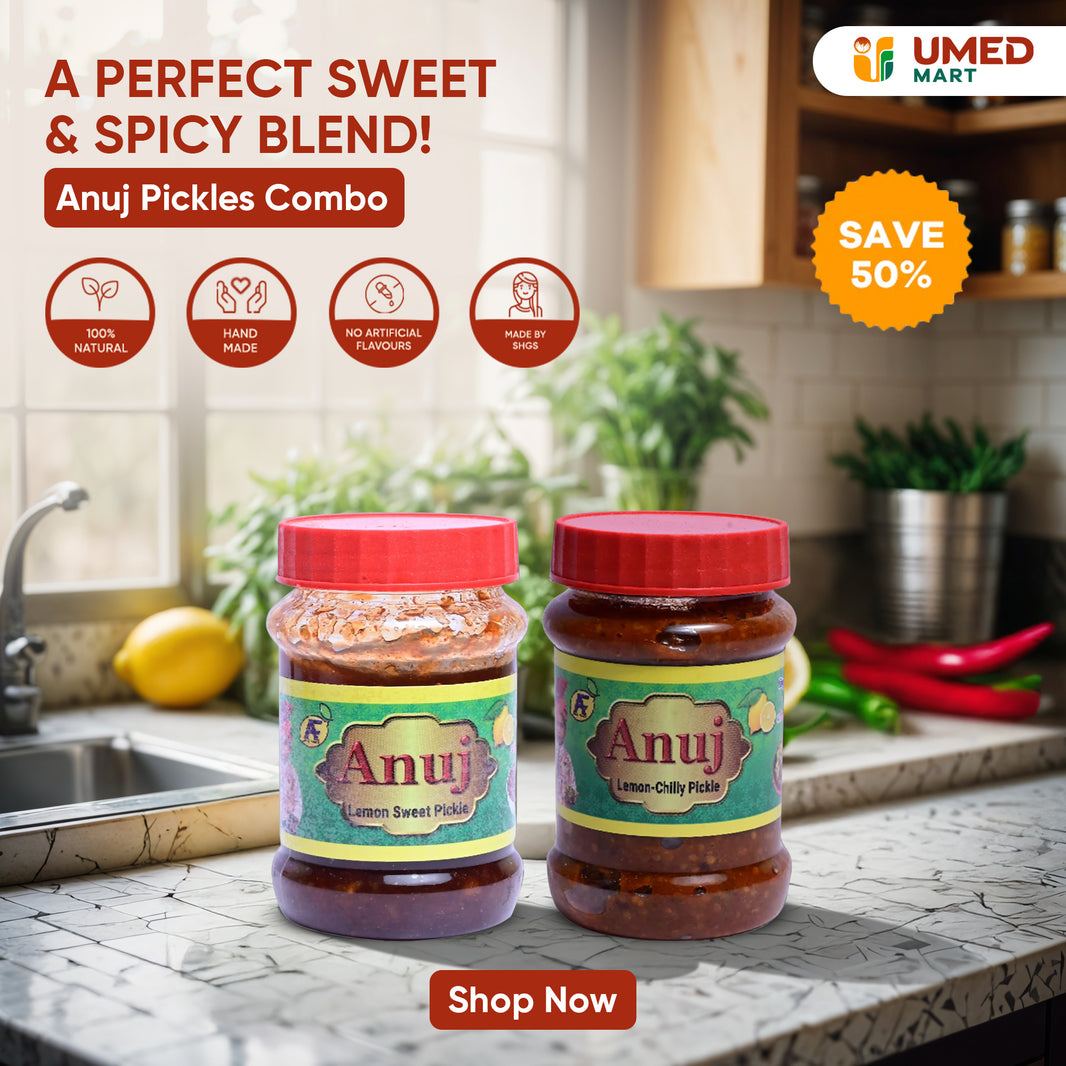 ANUJ FOODS Pickle Combo Pack (Sweet Lemon Pickle + Lemon Chilly Pickle), Made By Natural Ingredients, No Artificial Flavours, Pack of 200 gms each